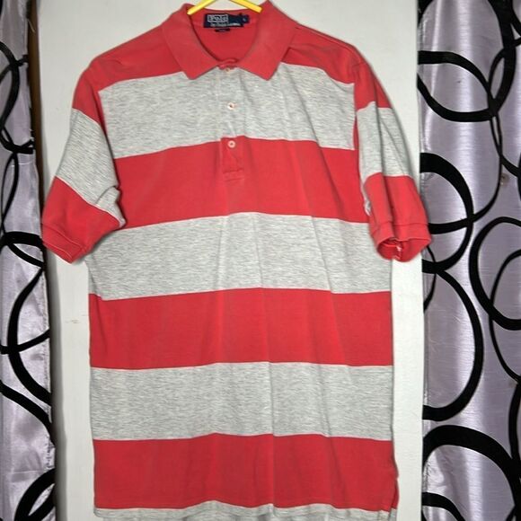 Vintage Polo by Ralph Lauren, blue label, striped polo shirt, size large - Picture 6 of 14